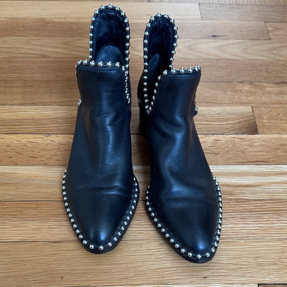 Alexander Wang Black Ankle Boots with Silver Studs